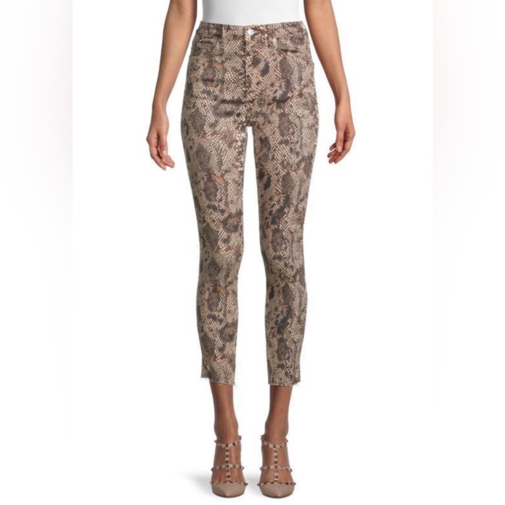 Free People Hi-Rise Snakeskin Print Skinny Jean